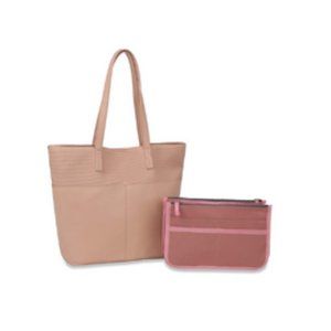 Mauve Tote Bag for Women with Purse Organizer , Purse Handbags Work Shou…